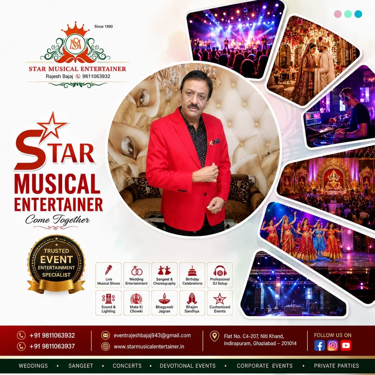 Star Musical Entertainer — trusted event entertainment specialist since 1990, led by Rajesh Bajaj